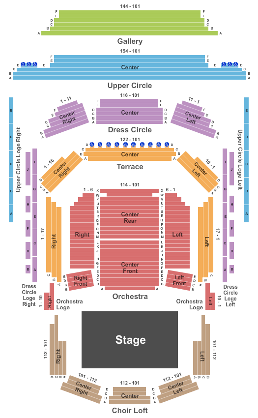 Francis Winspear Centre Seating Chart: End Stage