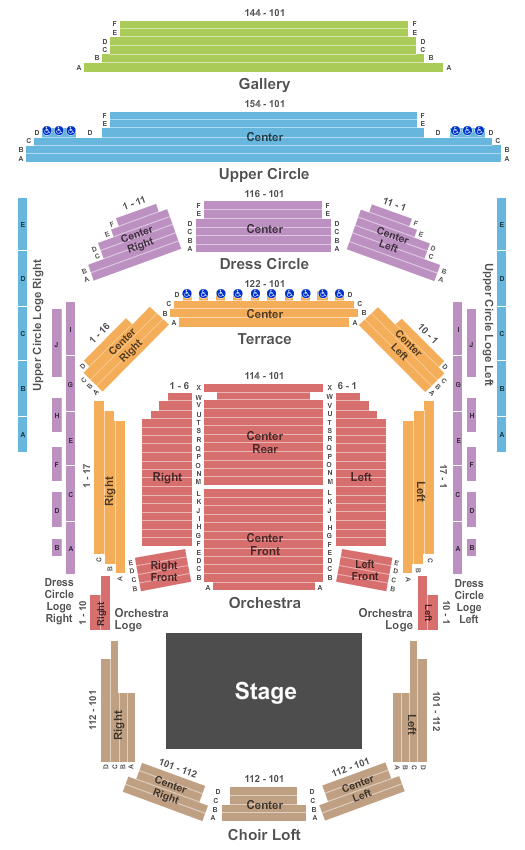 Commodore Ballroom Seating Chart