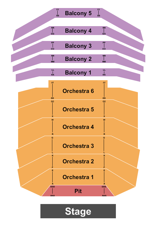 Frederick C. Tillis Performance Hall at The Bromery Center For The Arts Seating Chart: Endstage