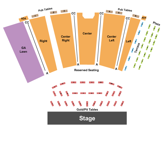 Frederick Brown Jr Amphitheatre Seating Chart: Endstage Pit Tables