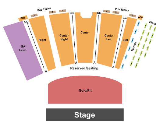 Frederick Brown Jr Amphitheatre Seating Chart: Endstage RSV Gold Pit
