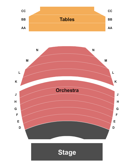 Freede Little Theatre At Civic Center Music Hall Seating Chart: Endstage Orch & Tables