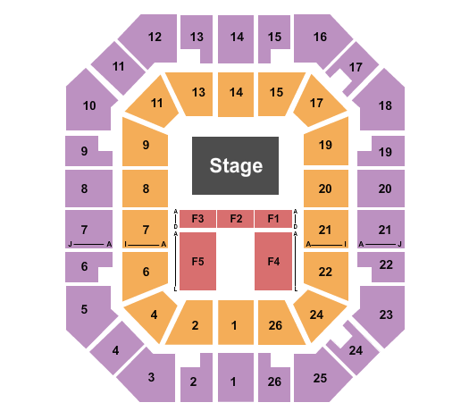 Freedom Hall Civic Center - TN Seating Chart: Endstage 4