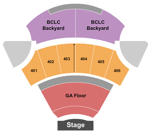 Freedom Mobile Arch Seating Chart: Endstage GA Split Back