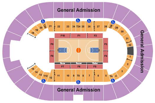 Freeman Coliseum Seating Chart: Basketball GA