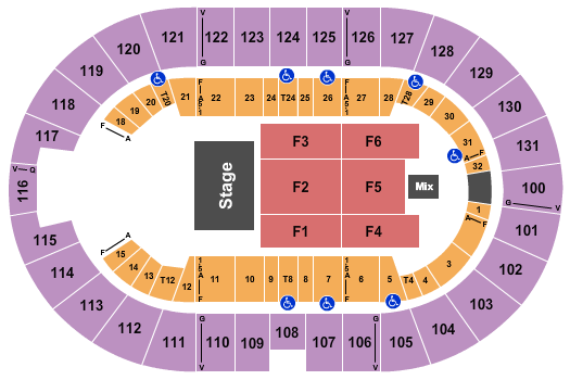 Freeman Coliseum Seating Chart: End Stage Half House 2
