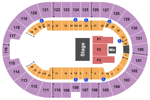 Freeman Coliseum Seating Chart: End Stage Half House