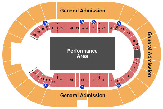 Freeman Coliseum Seating Chart: Performance Area