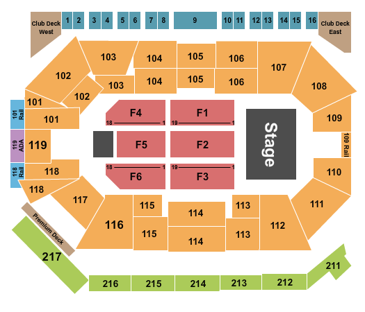 Frontwave Arena Seating Chart: Endstage 4