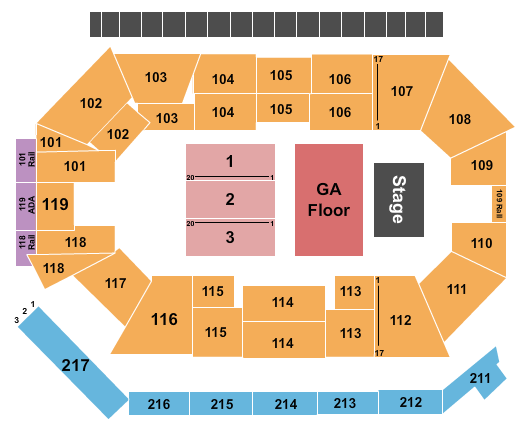 Frontwave Arena Seating Chart: Endstage GA Pit 2
