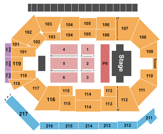 Frontwave Arena Seating Chart: Endstage GA Pit