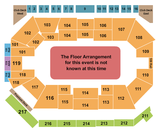 Frontwave Arena Seating Chart: Generic Floor