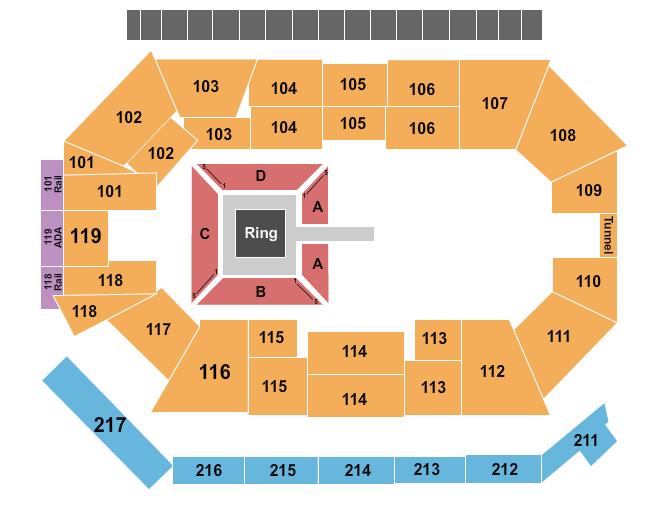 Frontwave Arena Seating Chart: MMA