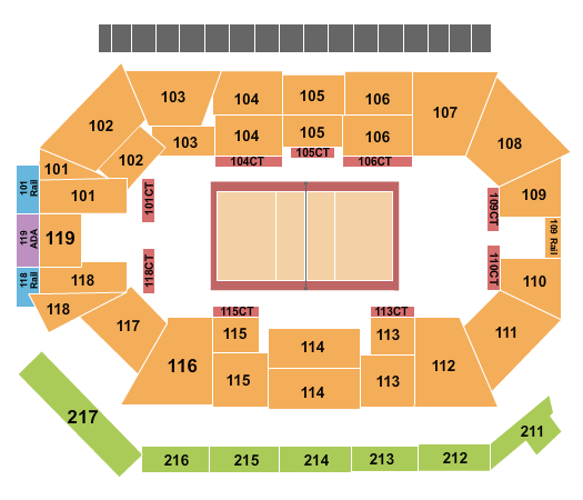 Frontwave Arena Seating Chart: Volleyball