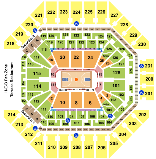 Frost Bank Center Seating Chart: Basketball 2