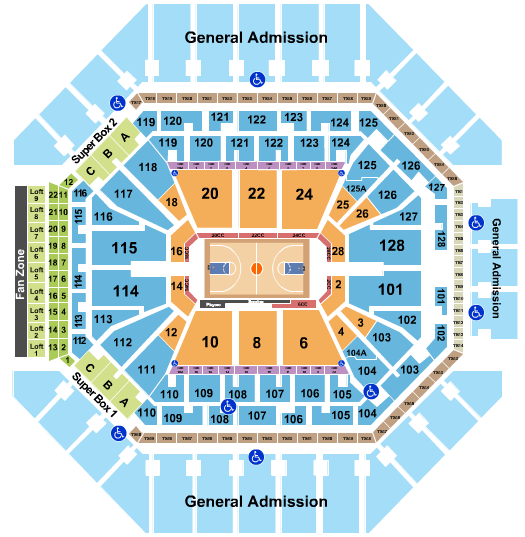 Frost Bank Center Seating Chart: Basketball with GA