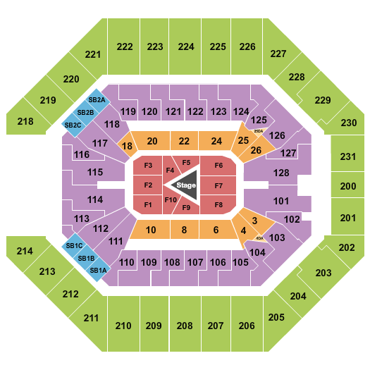 Frost Bank Center Seating Chart: Center Stage 2
