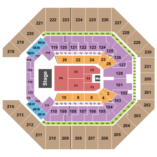 Frost Bank Center Seating Chart: Endstage Pit 2