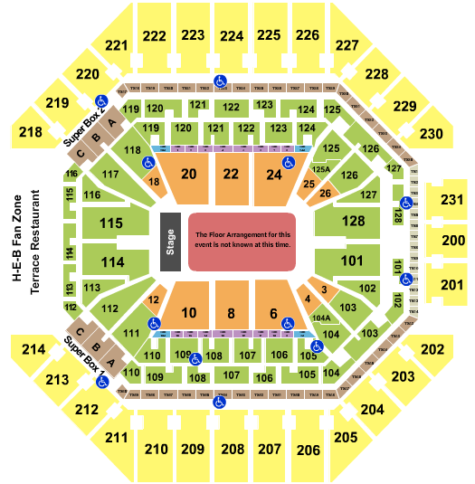 Frost Bank Center Seating Chart: Generic Floor