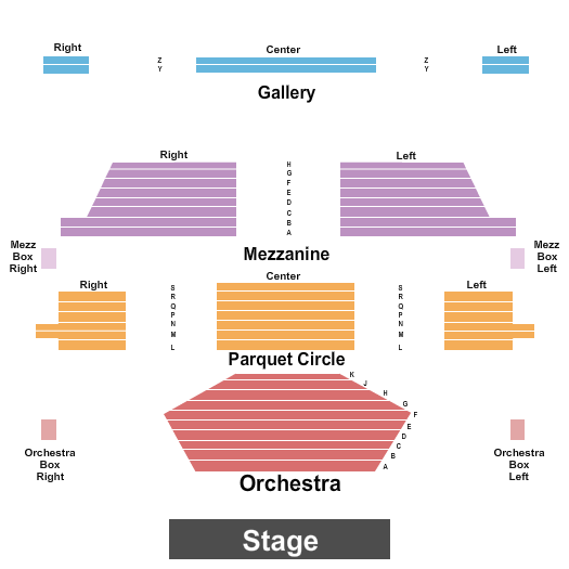 Fulton Opera House Seating Chart: End Stage