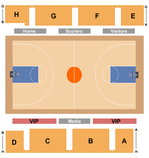 G.B. Hodge Center Seating Chart: Basketball