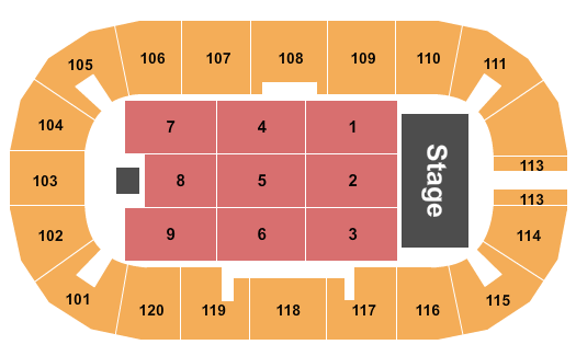 GFL Memorial Gardens Seating Chart: Endstage 3