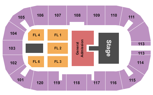 GFL Memorial Gardens Seating Chart: Endstage GA Pit