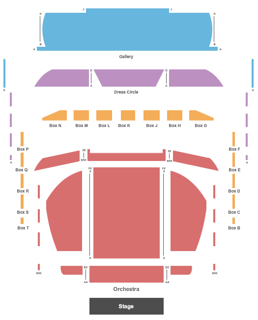Performance Hall At Gaillard Center Seating Chart: Endstage 2