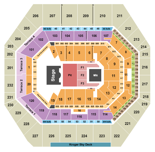 Gainbridge Fieldhouse Seating Chart: Endstage GA Pit 3