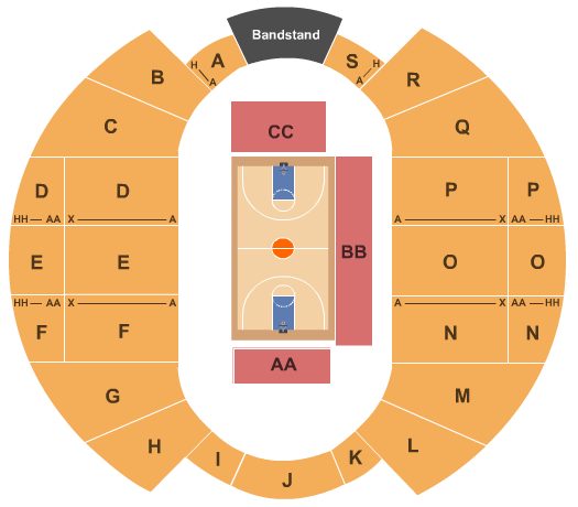 Garrett Coliseum Seating Chart: Basketball