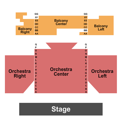 Gem Theatre - GA Seating Chart: End Stage