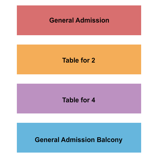 Bourbon Theatre - NE Seating Chart: GA/Table2&4/Balcony