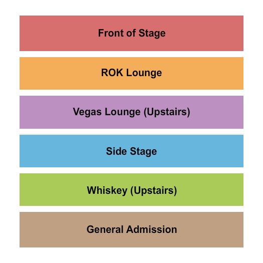 Legends Pub House & Venue Seating Chart: GA/VIP/Barstools/Tables 2