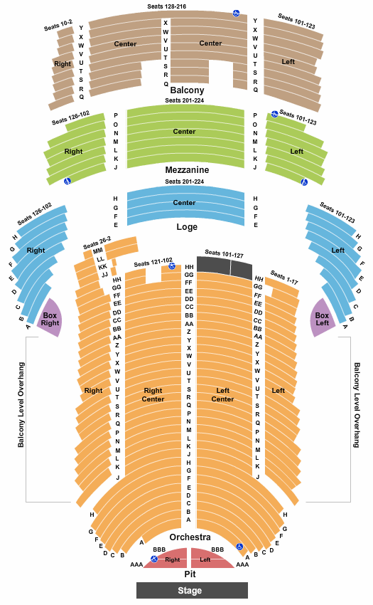 Genesee Theatre Seating Chart: End Stage