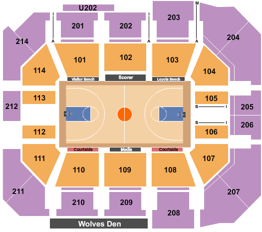 Gentile Center Seating Chart: Basketball