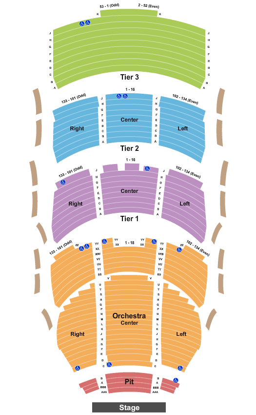 George S. and Dolores Dore Eccles Theater Seating Chart: Endstage Pit