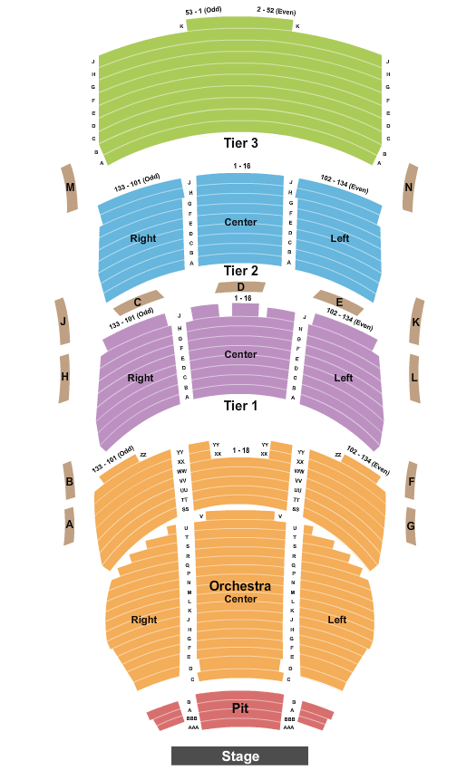 George S. and Dolores Dore Eccles Theater Seating Chart: Endstage Pit