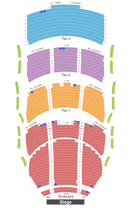 George S. and Dolores Dore Eccles Theater Seating Chart: End Stage