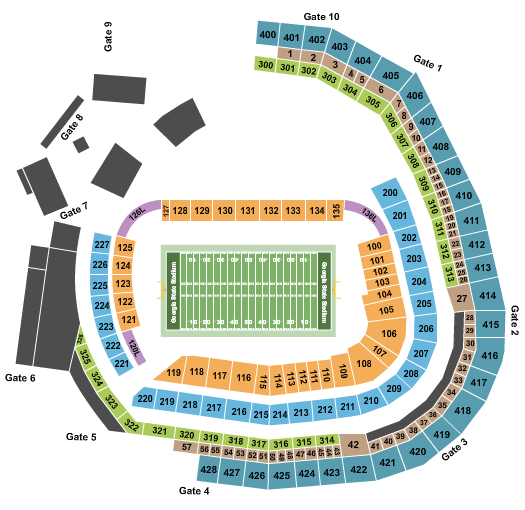 Center Parc Credit Union Stadium Seating Chart: Football