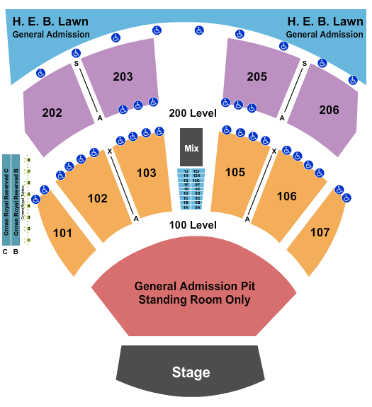 Germania Insurance Amphitheater Seating Chart: End Stage GA Pit 2