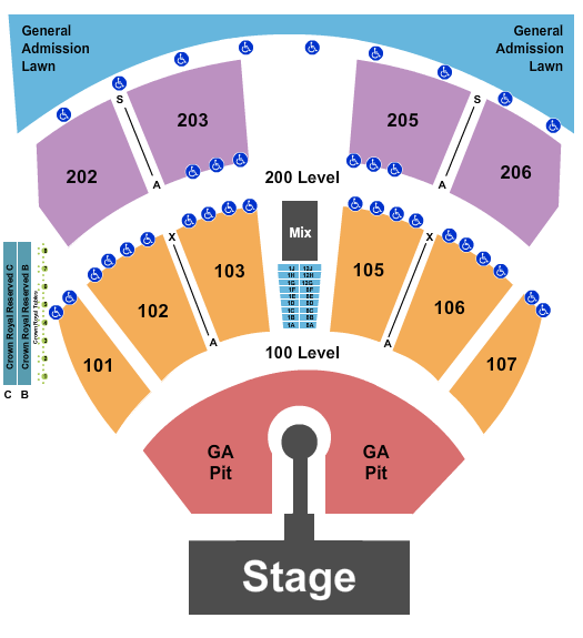 Germania Insurance Amphitheater Seating Chart: Endstage GA Pit w/ Catwalk