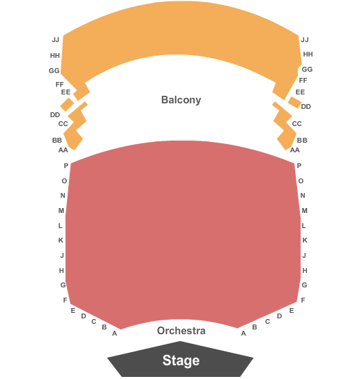 Germantown Performing Arts Centre Seating Chart: End Stage