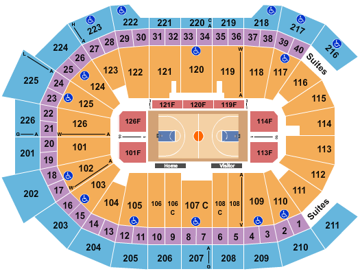 Giant Center Seating Chart: Basketball 2