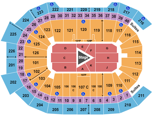 Giant Center Seating Chart: Center Stage 2
