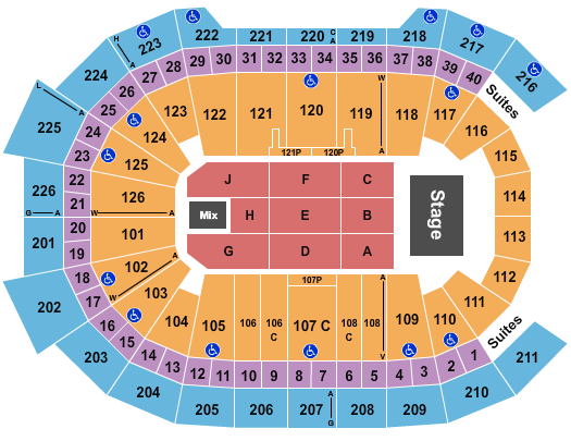 Giant Center Seating Chart: Elevation Worship