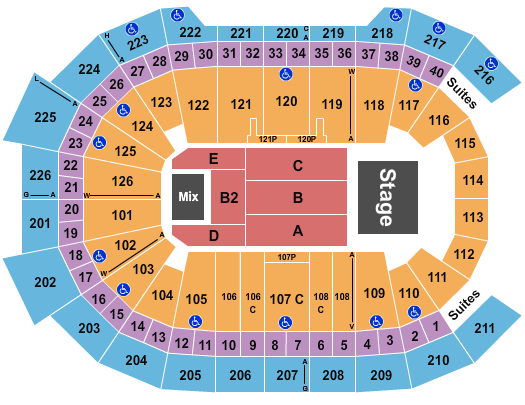 Giant Center Seating Chart: Endstage 6