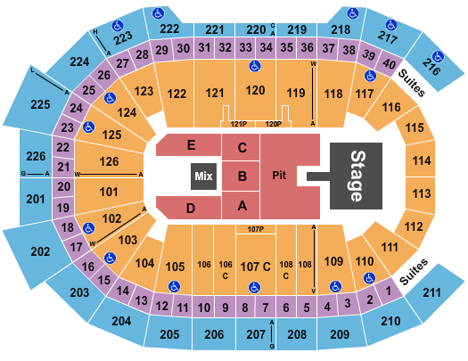 Giant Center Seating Chart: Endstage GA Pit w/ Catwalk 2