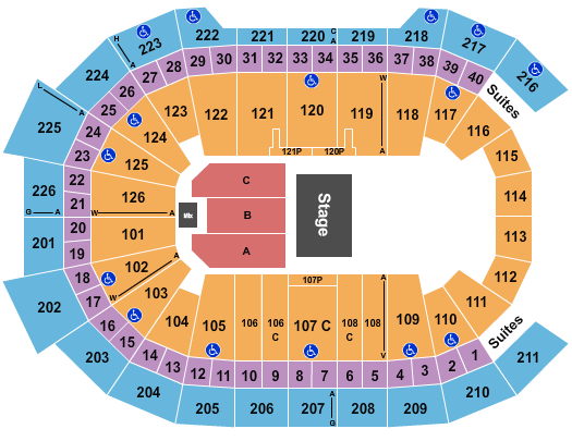 Giant Center Seating Chart: Half House