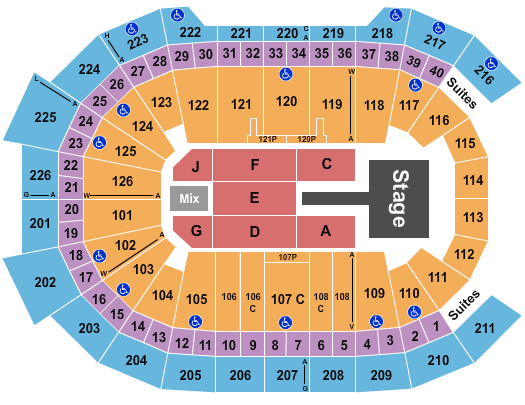 Giant Center Seating Chart: Meghan Trainor