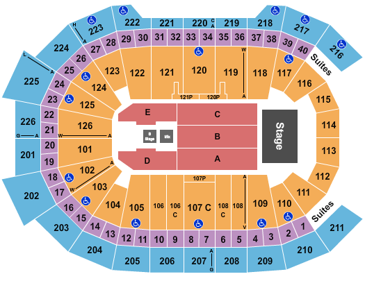 Giant Center Seating Chart: Pentatonix